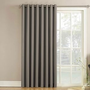 1 - 100x84” Grey room darkening Patio curtain